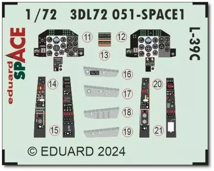 Eduard Space Decal Interior 3D Decal Parts Set Plastic Model Decal EDU 3DL72051 1/72 L-39C с травлением (Для Эдуарда)