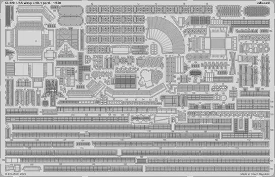 Eduard USS Wasp части 3 Пластиковые детали модели EDU53320 1/350 LHD-1 Фототравление (для трубача) (Корабль)
