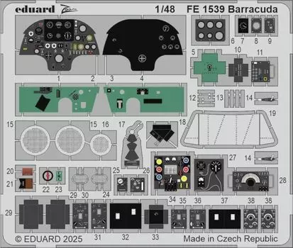Eduard Zoom Fairey Barracuda Фототравление Детали Детали для пластиковой модели EDUFE1539 1/48 (для трубача) (Самолет)