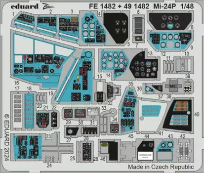 Eduard Zoom Series Parts Plastic Model Parts EDUFE1482 1/48 Mi-24P Photo-Etched (for Trumpeter)