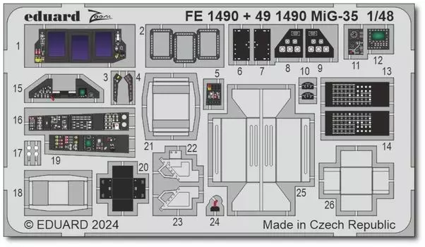 Eduard Zoom травленые детали хобби травленые детали для пластиковой модели EDUFE1490 1/48 МиГ-35 (для Босса)