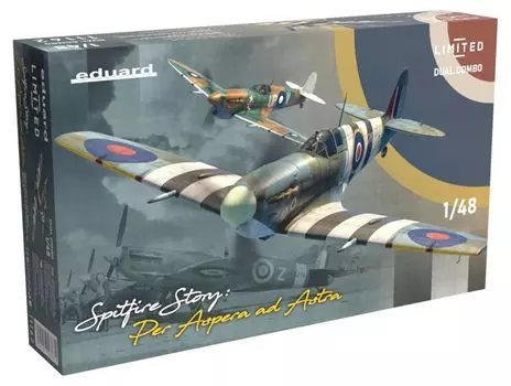 Eduardo Двойной набор Ограниченная серия Королевские ВВС Spitfire История Per Aspera Ad Astra Пластиковая модель EDU11162 1/48 Mk.5c