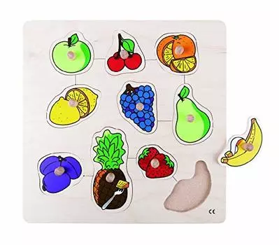 educo 10 piece peg puzzle fruit 523341
