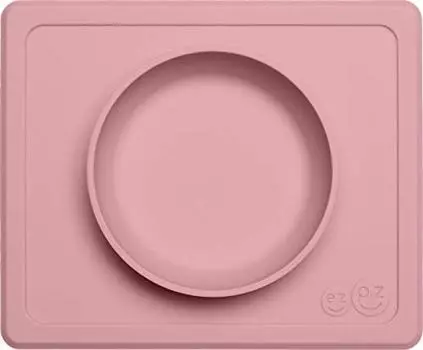 Edute Present ezpz Mini Rose Perfect Не будет поворачиваться Силиконовая детская посуда (Изи Пиз) Чаша, розовая, всасывающая, над, роза розовый
