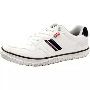 [Edwin] мужские кроссовки модные классные повседневные боковые линии легко сочетаются легкие широкие 3E нескользящие противоскользящие белые 27,0 см