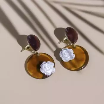 Ее лаборатория | Акриловые серьги для женщин и девочек, эффектные геометрические серьги, висячие серьги из ацетата смолы, пестрые серьги-кольца, модные украшения