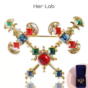 Ее лаборатория | Брошь с драгоценными камнями и скипетром, брошь с булавкой для королевы и принцессы