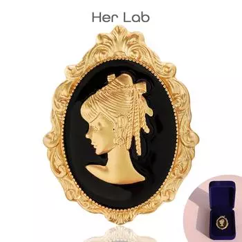 Ее лаборатория | Цветочная винтажная викторианская брошь с камеей, набор булавок для женщин