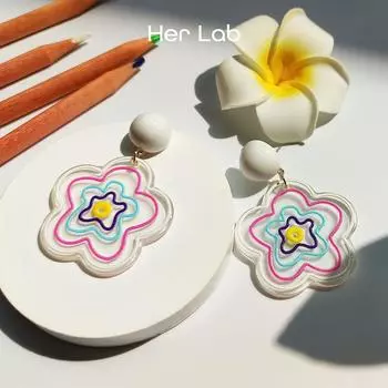 Ее лаборатория | Красочные 3D яркие серьги-капли из смолы в форме сердца с леденцом на палочке, серьги-капли ручной работы с имитацией конфет, висячие серьги