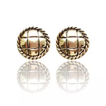 Ее лаборатория | Круглые женские серьги-гвоздики, винтажные легкие серьги-гвоздики с геометрическим рисунком | Гипоаллергенные серьги