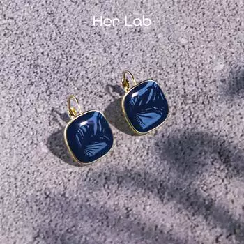 Ее лаборатория | Квадратные серьги-гвоздики из трехцветного золота 14 карат, позолоченные круглые серьги-гвоздики с драгоценным камнем, гипоаллергенные