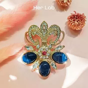 Ее лаборатория | Модная брошь со стразами, булавка, мини-корона, кристалл, булавка для воротника, нагрудник, булавка для одежды