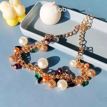 Ее лаборатория | Ожерелье с подвеской для женщин - большая 14-каратная позолоченная круглая подвеска в виде полого куба, регулируемая цепочка-цепочка