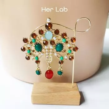 Ее лаборатория | Женская брошь в винтажном стиле с австрийским хрусталем и цветком-каплей, великолепная булавка