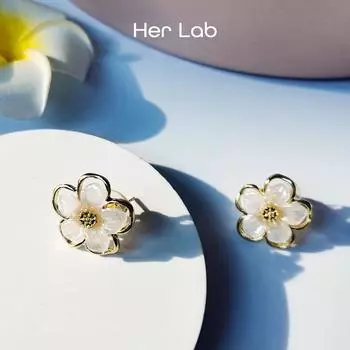 Ее лаборатория | Женские серьги-гвоздики с жемчугом, эффектные серьги с жемчугом из стерлингового серебра 925 пробы с кубическим цирконом и жемчугом для девочек-подружек невесты