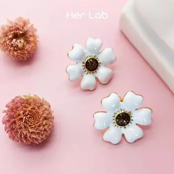 Ее лаборатория | Женские серьги-гвоздики с жемчугом, эффектные серьги с жемчугом и кубическим цирконом с покрытием из 14-каратного золота для девочек-подружек невесты