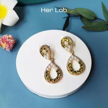 Ее лаборатория | Женские свадебные серьги с подвесками в форме бесконечности из кубического циркония 8 форм