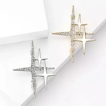 Ее лабораторные украшения | Брошь Flash Diamond Cross Star, дизайн, ниша, костюм, плащ, корсаж, пальто, стильные аксессуары на воротнике
