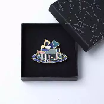 Ее лабораторные украшения | Броши с нотами музыкантов, креативные металлические булавки премиум-класса, аксессуары для значков, подарочные коробки синий