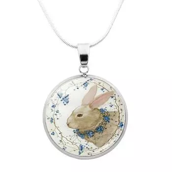Ее лабораторные украшения | Ожерелье с пасхальным кроликом, женский кулон с драгоценными камнями, подвеска из кроличьей змеиной кости, свитер, цепочка золотой