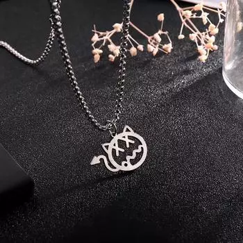 Ее лабораторные украшения | Подвеска Imp, модное ожерелье из титановой стали в стиле хип-хоп, цепочка на ключицу, аксессуары для одежды, шкатулка для драгоценностей. серебряный