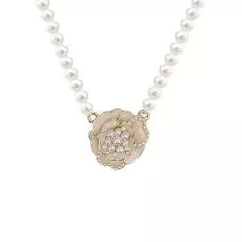 Ее лабораторные украшения | Ретро модная цепочка на ключицу с жемчугом и цветком, женская ниша, простое индивидуальное ожерелье, упаковка шкатулки для драгоценностей