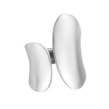 Ее лабораторные украшения | Серебряное кольцо, однотонное широкое кольцо неправильной формы, открытый дизайн, модная упаковка для ювелирных изделий. серебряный