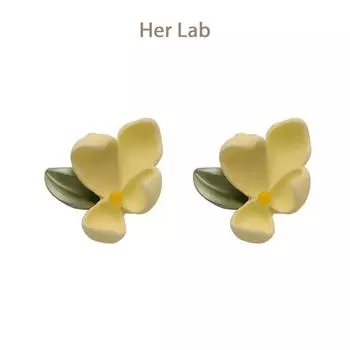 Ее лабораторные украшения | Весенне-летние свежие сладкие запеченные краски Gardenia Forest, очаровательные праздничные серьги с цветами