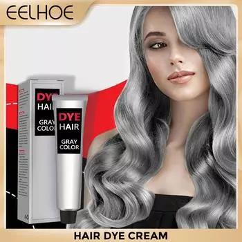 EELHOE 100 мл модный крем для волос унисекс дымчато-серый в стиле панк светлый цвет серебристый перманентный серый крем для волос крем-краска для волос унисекс 100ml