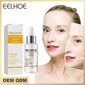 Eelhoe 24K Gold Сыворотка для лица Активная коллагеновая шелковая нить Эссенция для лица Антивозрастная разглаживающая укрепляющая увлажняющая гиалуроновая кислота для ухода за кожей 15 мл