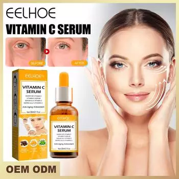 EELHOE 30 мл сыворотка с витамином С, сыворотка с витамином С, отбеливающая VC эссенция, масло, сыворотка для местного применения для лица с гиалуроновой кислотой, витамин Е, косметика 30ml