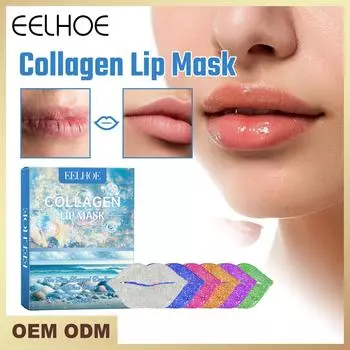 EELHOE, 6 упаковок, маска для губ с кристаллом и коллагеном, увлажняющая увлажняющая эссенция, гель-патч, маски для губ, подушечки для ухода за губами, патчи 6pcs/box