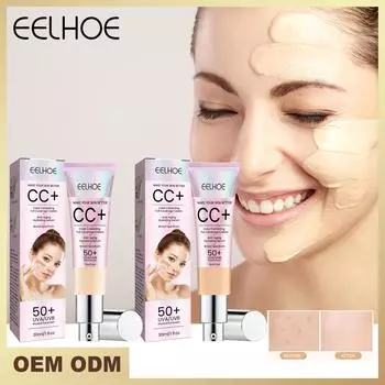 EELHOE CC + крем Illumination SPF 50, полное покрытие, средний или легкий корректор пятен, корректор для кожи лица, макияж, 30 мл Bright white 30ml
