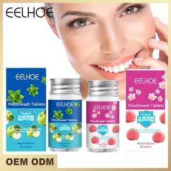 EELHOE гигиена полости рта с мятой, прохладная жидкость для полоскания рта, свежий уход за полостью рта, уход за зубами, одноразовая слюна, портативный ополаскиватель для полости рта Enjuague Green Apple 30pcs/bottle