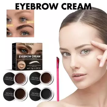 EELHOE крем для окрашивания бровей, пудра для бровей, двухслойная комбинация, водостойкая, долговечная трехмерная косметика для макияжа Light brown