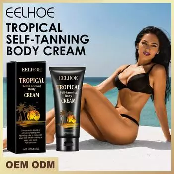 EELHOE крем для загара, без солнца, черный натуральный пшеничный цвет, пляжный бронзатор, питательное увлажняющее массажное молочко для загара, 100 г 100g