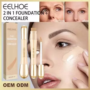 EELHOE Double Head Concealer Cream Illumination SPF 50 Full Cover Medium или Light Hide Blemish Corrector Face Skin Makeup 7 мл 7ml