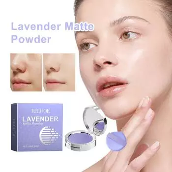 EELHOE Лавандовая матовая пудра, осветляющая, контролирующая жирность, водостойкая, разглаживающая тональная основа с рассыпчатой фиксирующей пудрой 10G