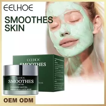 EELHOE Маска с зеленым чаем, маска для лица, контроль масла, увлажняющая очищающая маска для лечения прыщей, удаления черных точек, очищение пор, 50 г 50g