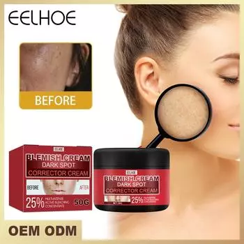Eelhoe Мощный отбеливающий крем от веснушек Удаляет пятна от прыщей Меланин Темные пятна Подтяжка лица Укрепляющий уход за кожей лица Основы красоты 50g
