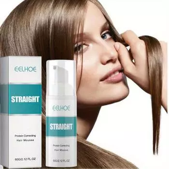 EELHOE Мусс для прямых волос с белком коллагена, глицерином, оливковым маслом и пчелиным воском 60g
