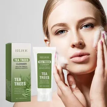 EELHOE Очищающее средство для лица с чайным деревом и центеллой азиатской, 100 г — увлажняющее средство для умывания без спирта и без запаха 100g
