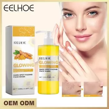 EELHOE Очищающее средство для лица с куркумой, пенка для умывания лица, удаление черных точек, увлажнение, сужение пор, глубокая очистка, контроль жирности, отбеливание, уход за кожей 100ml