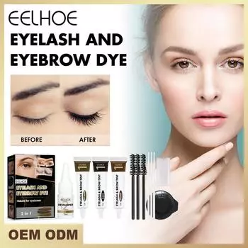 EELHOE профессиональная серия краска для ресниц и бровей, гель-тинт для ресниц коричневого, черного цвета, кремовый набор, 15-минутный быстрый оттенок, легкая краска black set