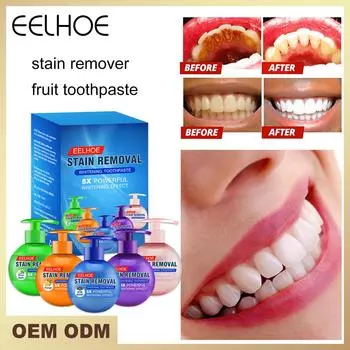 Eelhoe Сода Зубная паста Пресс Удаление пятен на зубах Отбеливание зубов Ремонт десен Уход за полостью рта Маракуйя Черничная зубная паста Passion fruit 220g