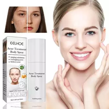 EELHOE травяной спрей для удаления прыщей для лица, контроль масла, гель против прыщей, уход за кожей от прыщей, отбеливание, устранение прыщей, спрей для лица 100ml-box
