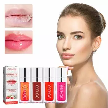 EELHOE Plumping And Moisturizing Lip Glaze, Lightening Lip Lines, Hydrating Lips, Plumping Care, Water-glossy Glass Lip Gloss Oil