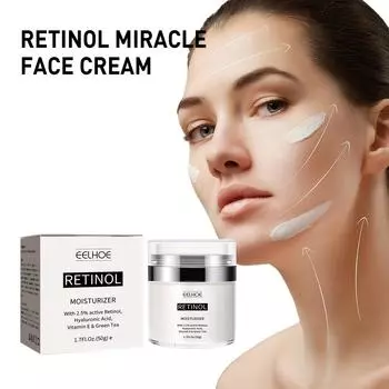 EELHOE Увлажняющий крем для лица с ретинолом — унисекс, для взрослых, без спирта, нежирная увлажняющая формула 50g