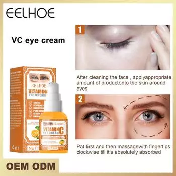eelhoe VC Eye Cream Anti Age Крем для кожи под глазами от темных кругов и отечности, эссенция для кожи вокруг глаз без отдушек, укрепляющий крем для кожи вокруг глаз 30 мл 30ml