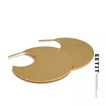 Eetit 2025 Ежедневные гладкие серьги из нержавеющей стали в форме буквы C необычной текстуры металла Универсальные ювелирные изделия с подвесками Подарок на торжественный вечер золотой